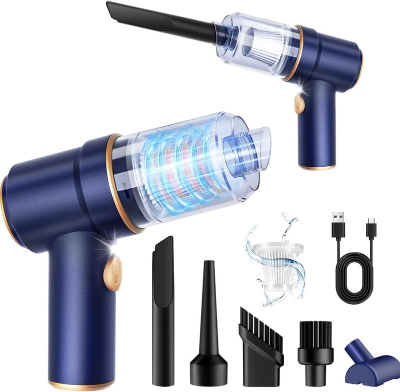 مكنسة كهربائية محمولة للسيارة ، 9000 باسكال مكنسة كهربائية ومنفضة هواء ، 120 واط عالية الطاقة باليد فراغ مع مصباح ليد وفوهات متعددة للسيارة ، المنزل ، المكتب ، الحيوانات الأليفة - Image 1